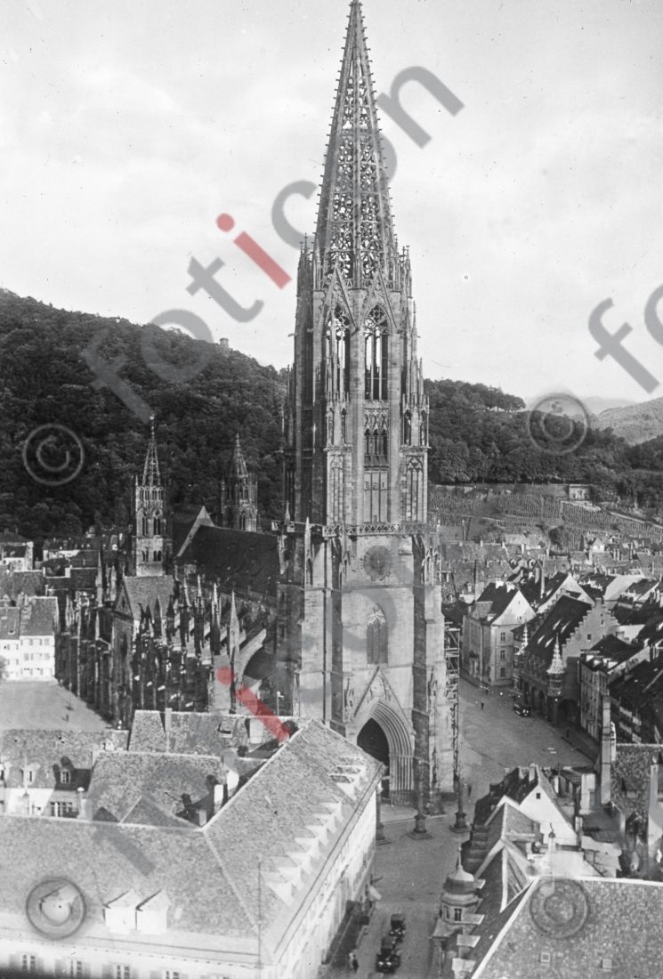 Freiburger Münster | Freiburg Cathedral - Foto foticon-simon-127-023-sw.jpg | foticon.de - Bilddatenbank für Motive aus Geschichte und Kultur